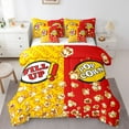 thumbnail image 1 of Manfei Cinema Popcorn 7pcs Bedding Comforter Set,Movie Time Queen Bedding Sets,Yellow Red Queen Sheet Sets For Girl,Microfiber Bedroom Decor Reversible, 1 of 8