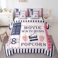 thumbnail image 1 of Manfei Cinema Ticket 7-Piece Bedding Comforter Set,Movie Time King Bedding Sets,Pink Blue Bed Sheets For Child,Breathable Home Decor Reversible, 1 of 8