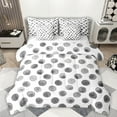 thumbnail image 1 of Manfei Circle Ciecular Pattern 7-Piece Twin Bedding Sets,Ink Polka Dot Bedding Comforter Set,White Gray Sheet Sets For Teens,Ultra Soft Home Decor Reversible, 1 of 8