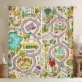 thumbnail image 1 of Manfei City Streets Blackout Curtains Set of 2 (52x84 Each),Cartoon Buildings Curtain,Gray, 1 of 7