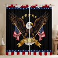 thumbnail image 1 of Manfei Classic Bald Eagle Kitchen Curtains,Grunge Usa Flag Black Out Curtains Pack of 2 (42x63 Each),Black, 1 of 7