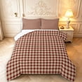 thumbnail image 1 of Manfei Classic Checkered Full Size Comforter Sets,Rustic Plaid Bedding Comforter Set,Brown Beige,Reversible,3-Piece,1 Comforter and 2 Pillowcases,3-Piece,1 Comforter and 2 Pillowcases, 1 of 7