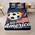 thumbnail image 1 of Manfei Classic Football Zipper Queen Comforter Set with Fitted Sheet and 2 Pillowcases,Usa Flag Zipper Bedding Set,Red Navy,Go American 2026 Decor,Navy Blue Reversible,4pcs, 1 of 8
