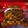 thumbnail image 1 of Manfei Classic Geometric Checkered Queen Comforter Set,Pixel Grid Miners Bedding Sets,Orange Black Bedding Comforter Set For Teens,Ultra Soft Home Decor Reversible,3 Pieces, 1 of 8