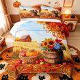 thumbnail image 1 of Manfei Classic Halloween Pumpkin Lantern Bed Spread Queen,Ghost Print Queen Coverlet Set,3 Pieces,1 Quilt and 2 Pillowcases, 1 of 7