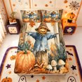 thumbnail image 1 of Manfei Classic Halloween Pumpkin Lantern Fitted Sheet Full,Hello Fall Foliage Print Bed Set,3 Pieces,1 Fitted Sheet and 2 Pillowcases, 1 of 6