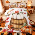 thumbnail image 1 of Manfei Classic Halloween Pumpkin Lantern Quilt King,Skull Print King Coverlet Set,3-Piece,1 Bedspread and 2 Pillowcases, 1 of 7