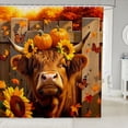 thumbnail image 1 of Manfei Classic Halloween Pumpkin Lantern Shower Curtain 72Wx72L,Thanksgiving Pattern Bathroom Curtain, 1 of 5