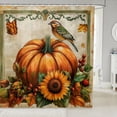 thumbnail image 1 of Manfei Classic Halloween Pumpkin Lantern Shower Curtain 72Wx78L,Cartoon Ghost Pattern Bath Curtain, 1 of 5