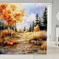 thumbnail image 1 of Manfei Classic Halloween Pumpkin Lantern Shower Curtain 72Wx84L,Cute Turkey Print Bathroom Shower Curtain, 1 of 5