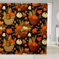 thumbnail image 1 of Manfei Classic Halloween Pumpkin Lantern Shower Curtain 72Wx84L,Gothic Witch Print Bathroom Shower Curtain, 1 of 5