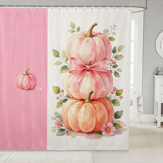 Manfei Classic Halloween Pumpkin Lantern Shower Curtain 72Wx84L,Sugar Skull Print Bathroom Shower Curtain
