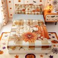thumbnail image 1 of Manfei Classic Halloween Pumpkin Lantern Zipper Full Size Comforter Sets with Fitted Sheet and 2 Pillowcases,White Ghost Print Zipper Bedding Set,Light Gray Reversible,4 Pieces, 1 of 7
