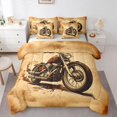 thumbnail image 1 of Manfei Classic Motorcycle Print 7 Pieces Full Size Bedding Sets,Extreme Speed Games Full Size Bed in a Bag,Brown,Light Gray Reversible, 1 of 7