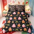 thumbnail image 1 of Manfei Classic Pink Christmas 7-Piece Twin Bedding,Merry Xmas Bedding Comforter Set,Black Reversible, 1 of 7