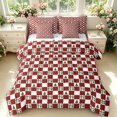 thumbnail image 1 of Manfei Classic Plaid 7-Piece Twin Bedding,Festive Christmas Bedding Comforter Set,Red White Green,Christmas Reversible, 1 of 7