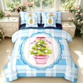 thumbnail image 1 of Manfei Classic Plaid 7pcs Queen Bedding,Festive Christmas Bedding Comforter Set Queen,Blue White Green,Navy Blue Reversible, 1 of 7