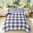 thumbnail image 1 of Manfei Classic Plaid King Size Comforter Sets,Vintage Check Comforters King Size,White Navy,Navy Blue Reversible,3 Pieces,1 Comforter and 2 Pillowcases,3 Pieces,1 Comforter and 2 Pillowcases, 1 of 7