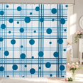thumbnail image 1 of Manfei Classic Plaid Shower Curtain 72Wx72L,Cute Polka Dot Bathroom Curtain,Blue White, 1 of 5