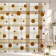 thumbnail image 1 of Manfei Classic Plaid Shower Curtain 72Wx72L,Cute Polka Dot Bathroom Curtain,White Brown, 1 of 5