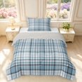 thumbnail image 1 of Manfei Classic Plaid Twin Comforter Sets,Vintage Check Bedding Set,Gray White,Light Gray Reversible,2-Piece,1 Comforter and 1 Pillowcase,2-Piece,1 Comforter and 1 Pillowcase, 1 of 7