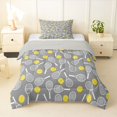 thumbnail image 1 of Manfei Classic Stick Twin Comforter Sets For Boys,Round Sports Ball Bedding Set,Neutral Hue,Light Gray Reversible,2-Piece,1 Comforter and 1 Pillowcase, 1 of 8