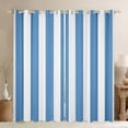 thumbnail image 1 of Manfei Classic Stripe Blackout Curtains,Modern Geometric Curtains Pack of 2 (42x84 Each), Blue White, 1 of 6