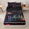 thumbnail image 1 of Manfei Classic Train Zipper Full Size Comforter Sets with Fitted Sheet and 2 Pillowcases,Dreamy Railway Zipper Bedding Set,Blue Pink,Black Reversible,4pcs, 1 of 8