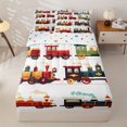 thumbnail image 1 of Manfei Classic Train Zipper Twin Comforter Sets with Fitted Sheet and 2 Pillowcases,Cartoon Toy Print Zipper Bedding Set,White,Polkadot Reversible,4pcs, 1 of 8