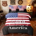 thumbnail image 1 of Manfei Classic US Flag Twin Bedding, 250th Anniversary of America Print Bedding Comforter Set, Red White Blue, Black Reversible 7 Pieces, 1 of 6