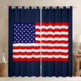 thumbnail image 1 of Manfei Classic Usa Flag Blackout Curtains Set of 2 (52x84 Each),Stars Stripe Curtain,White Navy, 1 of 7
