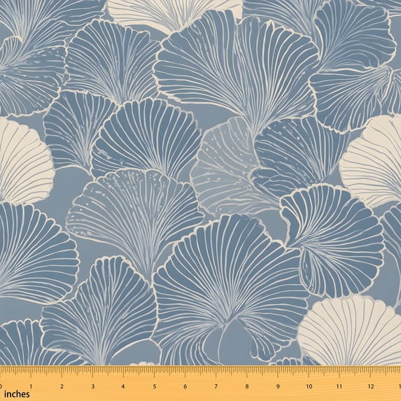 Manfei Cloud Bloom Fabric by the Yard 1 Yard, Blue Circle Home Decor ...