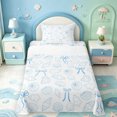 thumbnail image 1 of Manfei Coastal Bow Twin Sheets,Seashell Line Bedding,3 Pieces,1 Flat Sheet,1 Fitted Sheet and 1 Pillowcase, 1 of 6