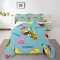thumbnail image 1 of Manfei Coconut Pineapple 2pcs Bedding Comforter Set,Hawaii Summer Twin Comforter Sets,Tropical Flowers Bedding Set,Super Cozy Ocean Room Decor,Reversible, 1 of 8