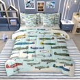 thumbnail image 1 of Manfei Colorful Airplane 7-Piece Bedding Comforter Set,Aircraft Theme King Bedding Sets,Green Blue Bed Sheets For Boys Kids,Super Cozy Room Decor Reversible, 1 of 8