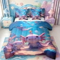 thumbnail image 1 of Manfei Colorful Axolotl 7-Piece King Bedding,Ocean Themed Amphibian King Bed in a Bag,Polkadot Reversible, 1 of 7
