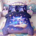 thumbnail image 1 of Manfei Colorful Axolotl 7-Piece Twin Bedding,Cute Amphibian Bedding Comforter Set,Navy Blue Reversible, 1 of 7
