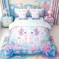 thumbnail image 1 of Manfei Colorful Axolotl 7-Piece Twin Bedding,Pastel Ocean Animal Bedding Comforter Set,Colorful Stars Reversible, 1 of 7
