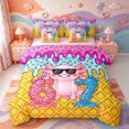 thumbnail image 1 of Manfei Colorful Axolotl 7pcs Queen Bedding,Cartoon Amphibian Bedding Comforter Set Queen,Pink Reversible, 1 of 7