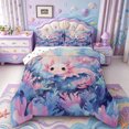 thumbnail image 1 of Manfei Colorful Axolotl Full Size Comforter Sets,Aquatic Amphibian Bedding Comforter Set,Polkadot Reversible,3pcs,1 Comforter and 2 Pillowcases, 1 of 7