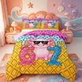 thumbnail image 1 of Manfei Colorful Axolotl Queen Comforter Set,Cartoon Amphibian Comforter Sets Queen,Pink Reversible,3 Pieces,1 Comforter and 2 Pillowcases, 1 of 7