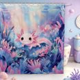 thumbnail image 1 of Manfei Colorful Axolotl Shower Curtain 72Wx72L,Aquatic Amphibian Bathroom Curtain, 1 of 5