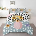 thumbnail image 1 of Manfei Colorful Butterfly 3pcs King Size Comforter Sets,Floral Sunflower Bedding Comforter Set,Cow Print Super Cozy Bedding Set,Lightweight Cartoon Room Decoration,Reversible, 1 of 8