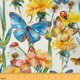 thumbnail image 1 of Manfei Colorful Butterfly Fabric by the Yard (1 Yard) for Girls, Orange Flower Floral Decorative Fabric by the Yard, Cute Ladybug Sewing & Crafting Fabric, 1 of 6