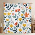 thumbnail image 1 of Manfei Colorful Cartoon Floral Black Out Curtains,Rustic Flower Curtains Pack of 2 (42x63 Each),White Green Orange Bedroom Curtains For Children,Super Cozy Room Decor, 1 of 6