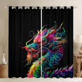 thumbnail image 1 of Manfei Colorful Cute Dragon Blackout Curtains Set of 2 (52x84 Each),Cartoon Animal Window Curtains,Cartoon Fantsay Theme Curtains and Drapes For Boys Kids,Luxury Bedroom Decor, 1 of 6