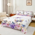 thumbnail image 1 of Manfei Colorful Floral Rose Twin Sheet Sets,Vintage Butterflies Twin Fitted Sheet,Romantic Theme Flat Sheet For Girls,Ultra Soft Home Decor,3pcs, 1 of 7