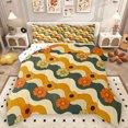 thumbnail image 1 of Manfei Colorful Flower Floral Bedding Comforter Set,Cute Cartoon Daisy Twin Comforter Sets,Geometric Waves Stripe Bedding Set For Kids,Super Cozy Room Decor Reversible,2pcs, 1 of 8