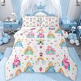 thumbnail image 1 of Manfei Colorful Girly Princess Bedding Comforter Set,Pink Castle Cute Bowknot Twin Comforter Sets,Rainbow Stars Print Bedding Set For Girls,Breathable Home Decor Reversible,2 Pieces, 1 of 8