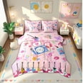 thumbnail image 1 of Manfei Colorful Guitar 7-Piece Twin Bedding Sets,Music Instruments Bedding Comforter Set,Chic Flower Butterfly Sheet Sets For Girls,Microfiber Bedroom Decor Reversible, 1 of 8
